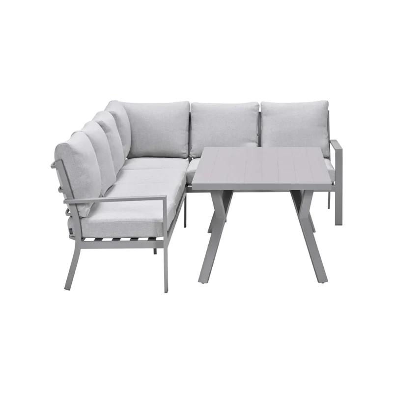 Sergio dining loungeset aluminium set 3-delig rechts - valley sand - Taupe