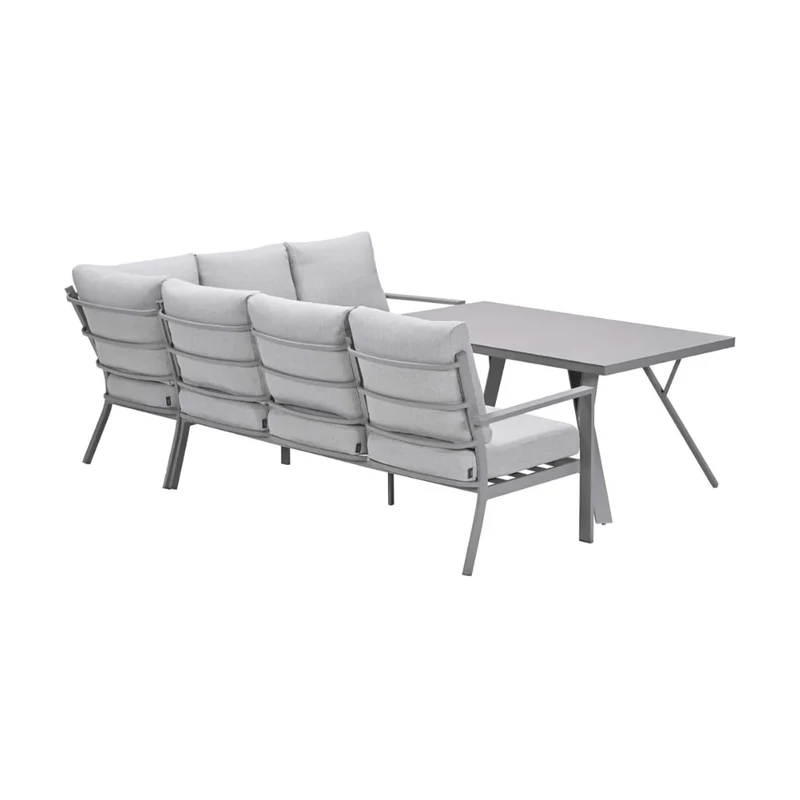 Sergio dining loungeset aluminium set 3-delig rechts - valley sand - Taupe