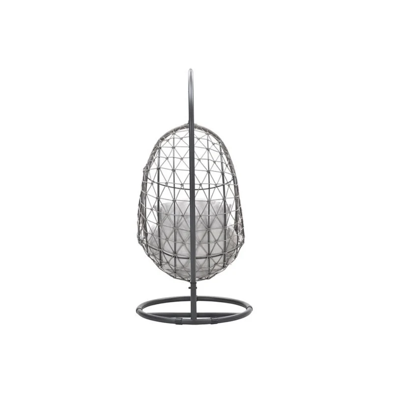 Panama hangstoel met standaard - eivorm - carbon black - rope taupe - valley sand