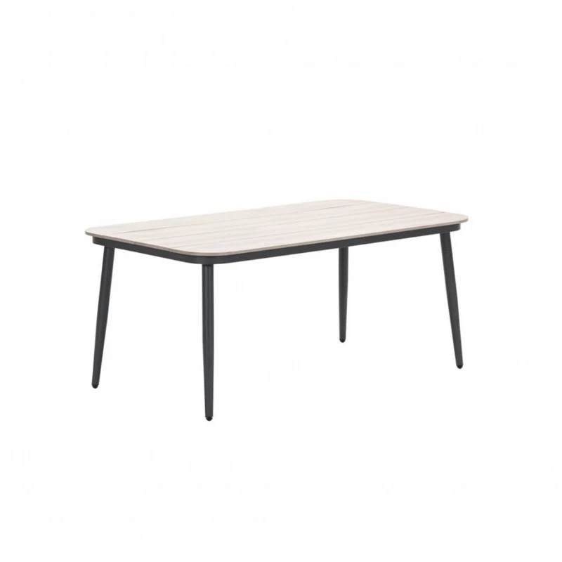 Lounge-diningtafel voor Bologna / Diamo / Teramon - 160x90 cm - carbon black - light teak Vironwood