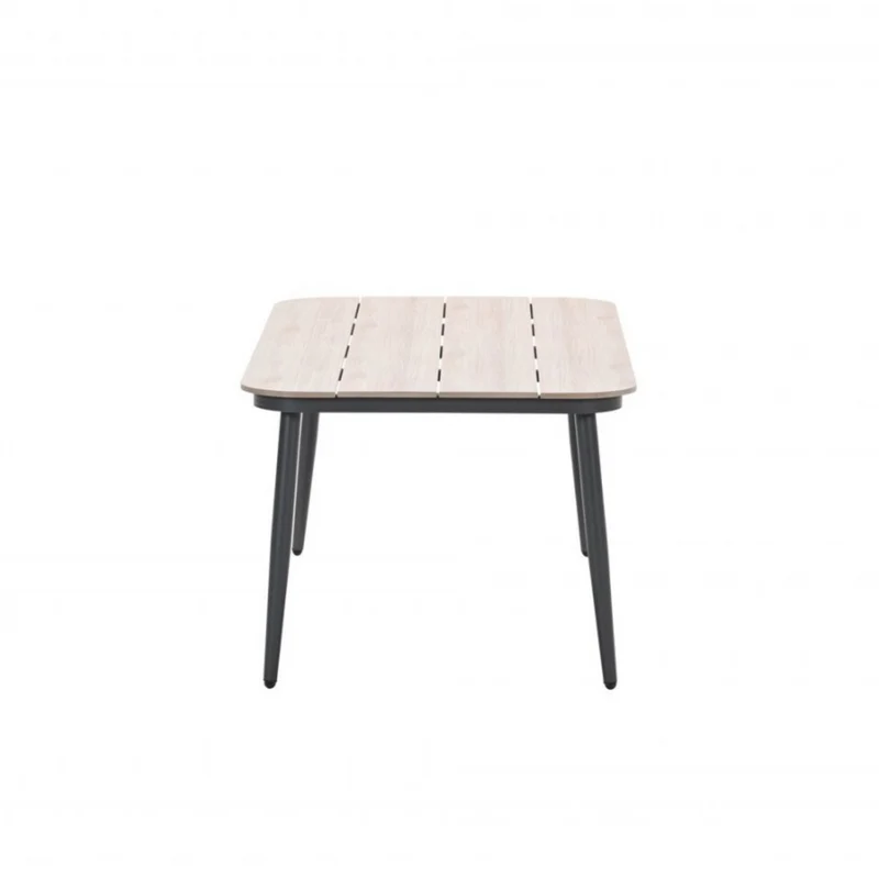Lounge-diningtafel voor Bologna / Diamo / Teramon - 160x90 cm - carbon black - light teak Vironwood