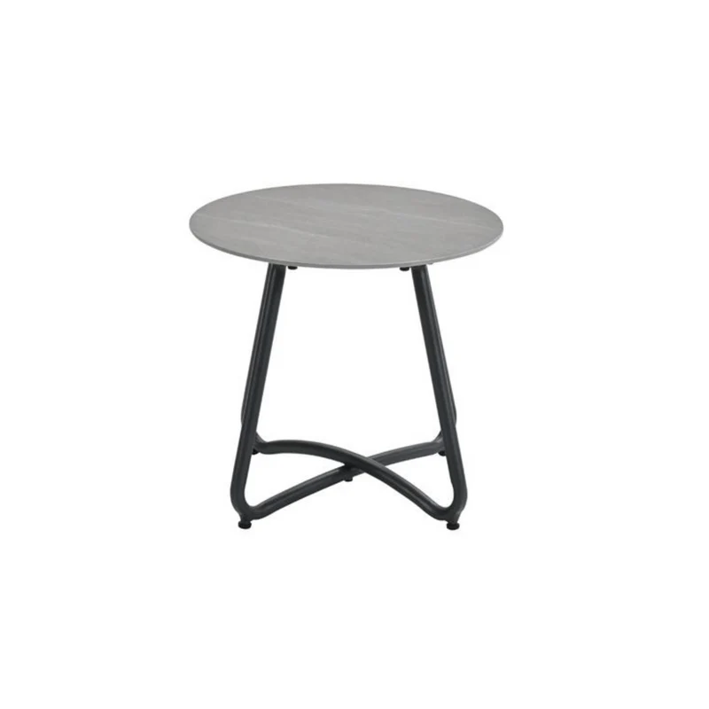 Vento bijzettafel - Ø45xH41 cm - carbon black - Centostone Napoli sand