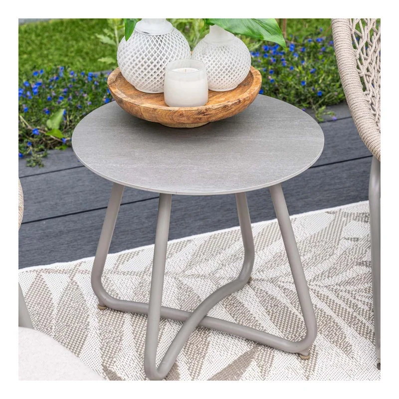Vento bijzettafel - Ø45xH41 cm - taupe - Centostone Napoli sand