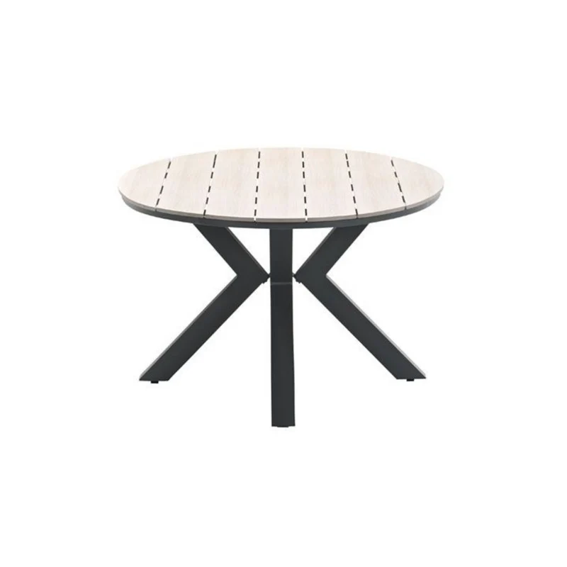 Edison tuintafel - ovaal - 180x115 cm - carbon black - light teak Vironwood