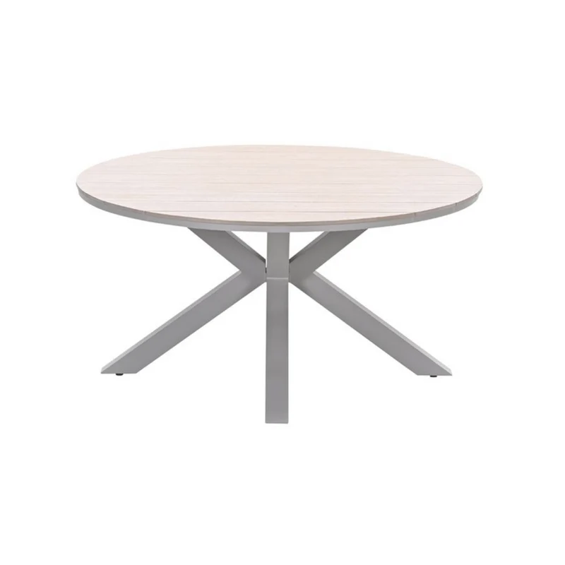 Edison tuintafel rond - 148 cm - taupe - light teak Vironwood