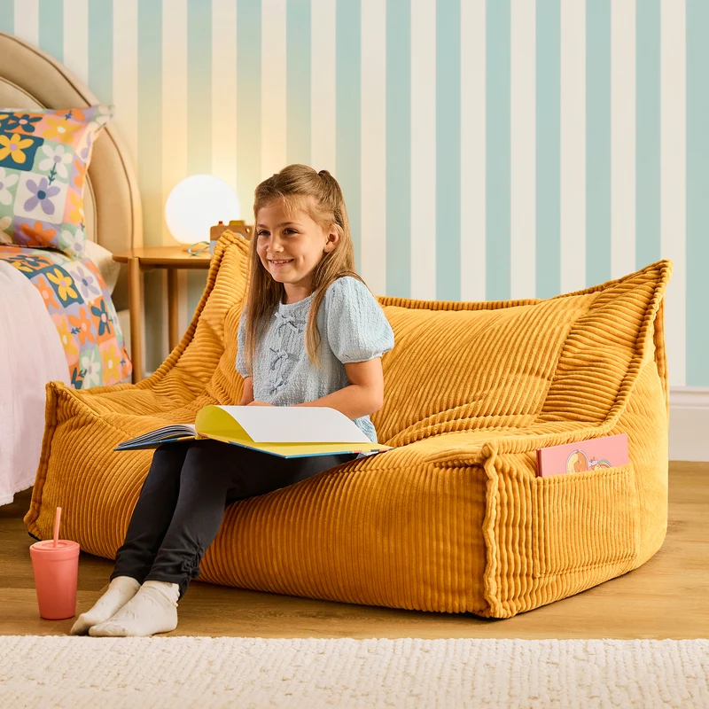 Francesco Cord Kindersitzsack-Sofa – Ocker
