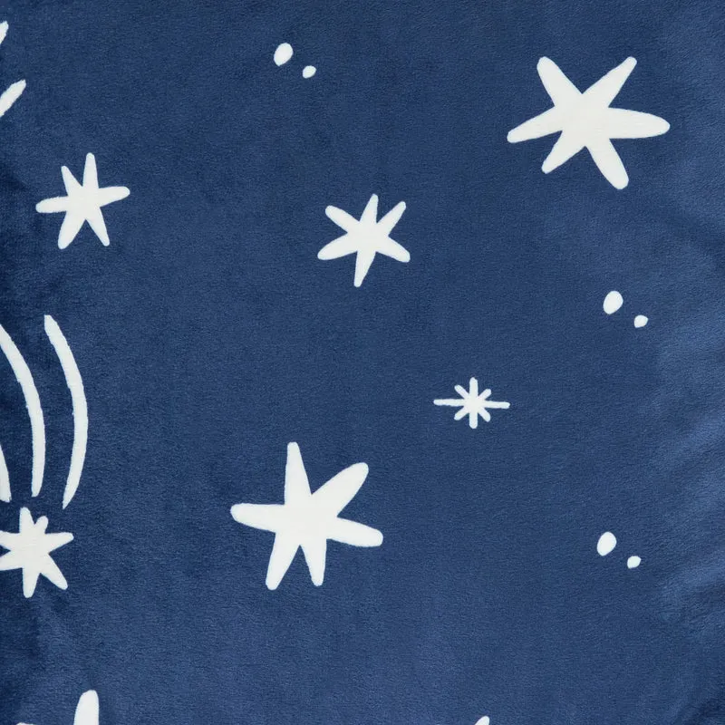 Kids Kingston Star Brushed Velvet Classic Bean Bag - Ink Blue