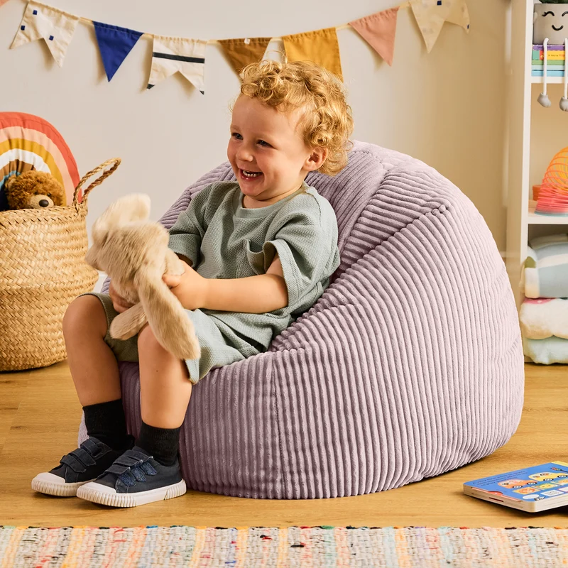 Kids Kingston Cord Classic Bean Bag - Lavender