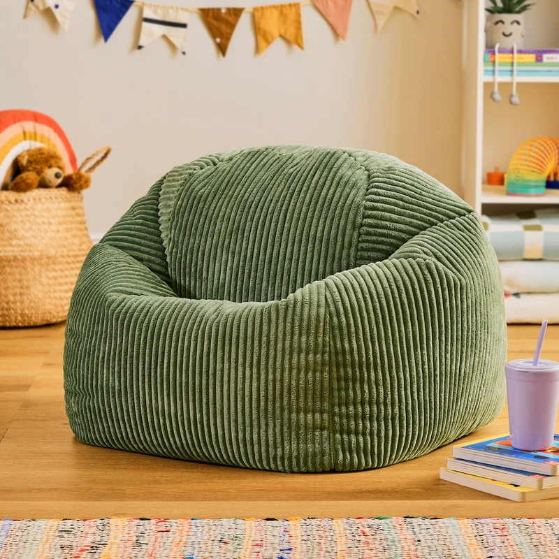 Kids Kingston Cord Classic Bean Bag - Sage Green