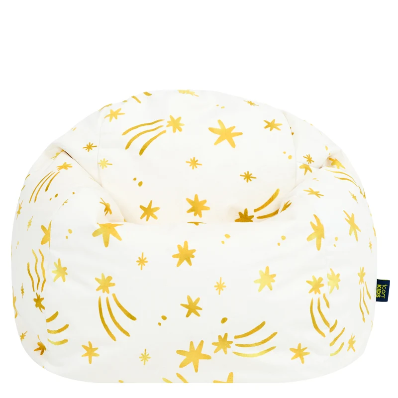 Kids Kingston Star Brushed Velvet Classic Bean Bag - Cream