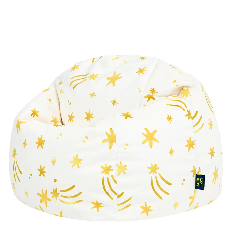 Kids Kingston Star Brushed Velvet Classic Bean Bag - Cream