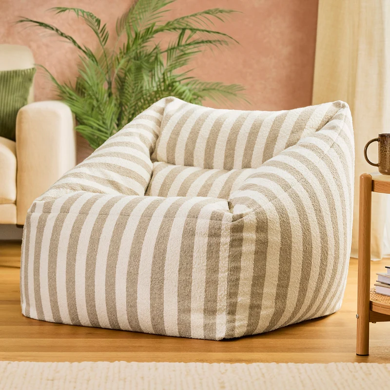 Natalia Bouclé-Sessel im Streifen-Design – Natur