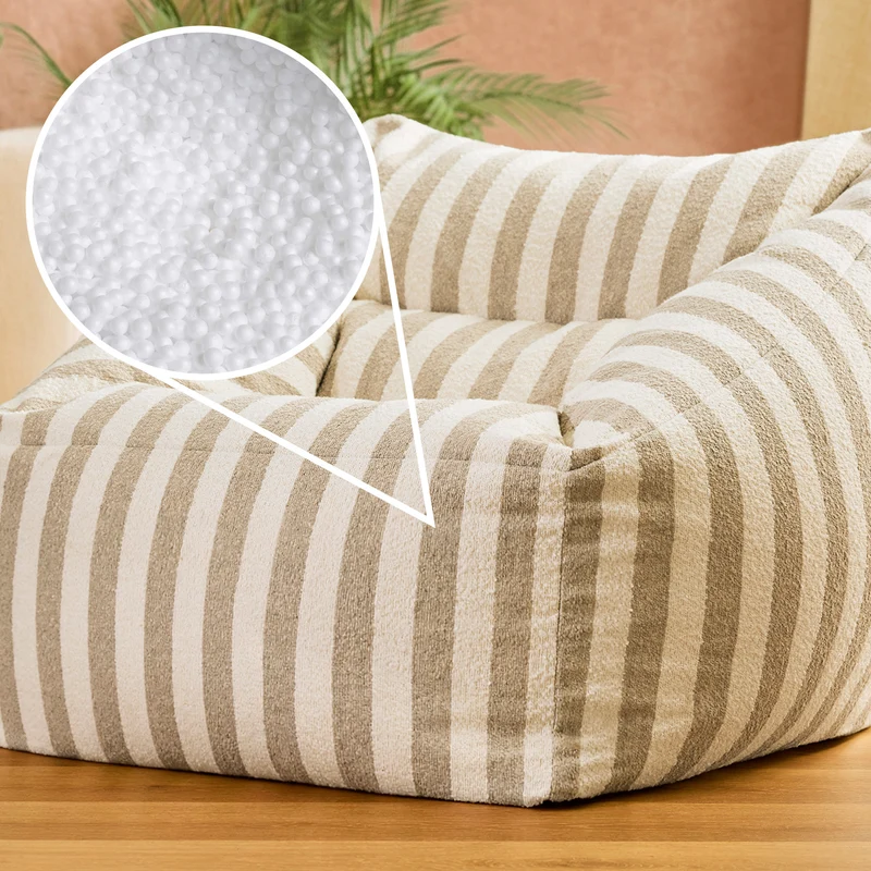 Natalia Bouclé-Sessel im Streifen-Design – Natur