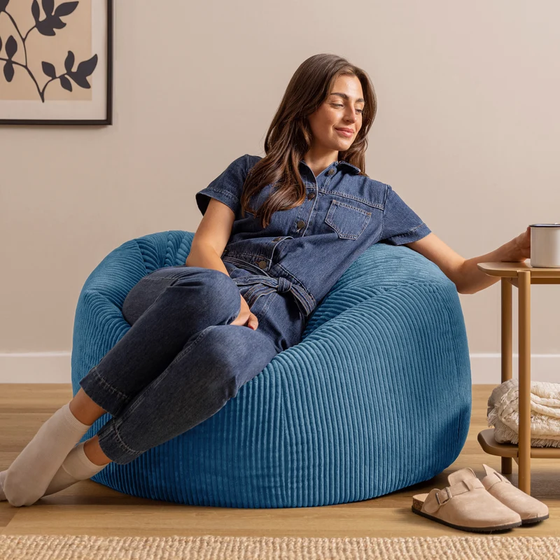 Kingston XL Cord Classic Sitzsack - Denimblau