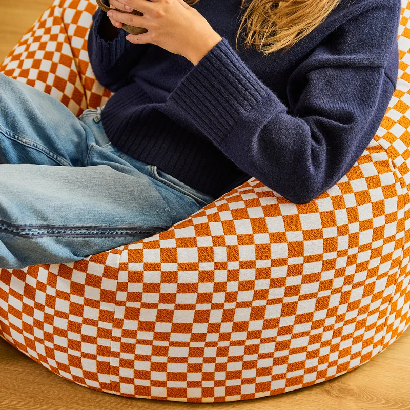 Kingston Checkerboard Classic Sitzsack - Orange