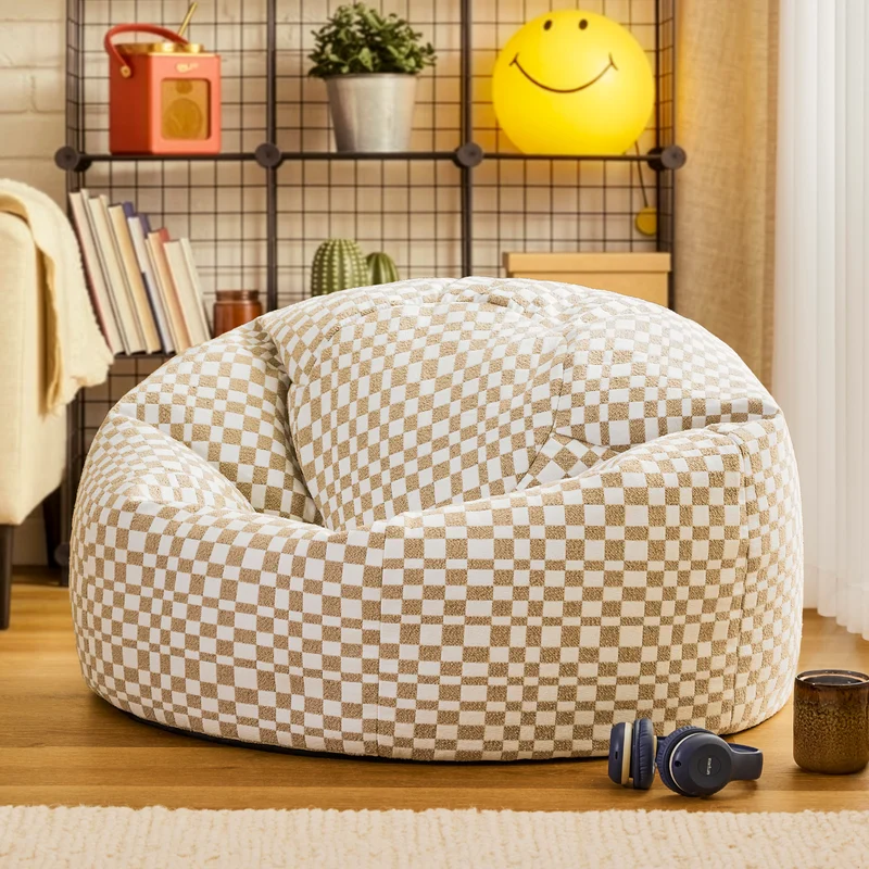 Kingston Checkerboard Classic Sitzsack - Natur