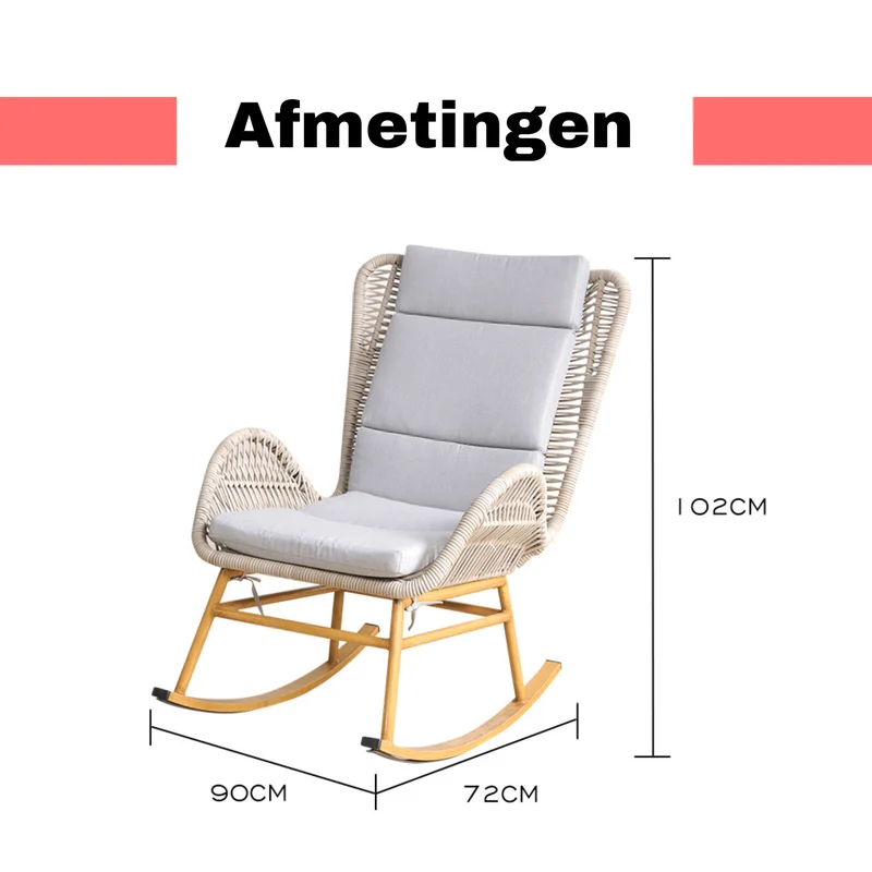 Boender Outdoor Crockett schommelstoel naturel rotan