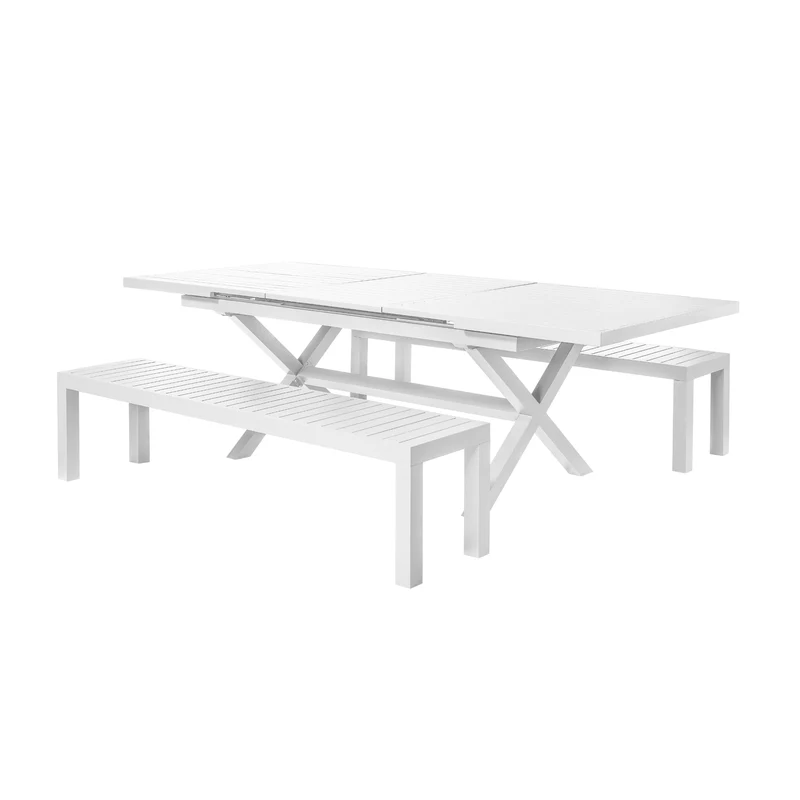 Boender Outdoor Picknick Tuinset uitschuifbaar 180/240cm wit