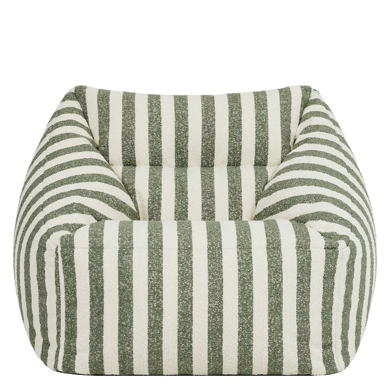 Natalia Bouclé-Sessel im Streifen-Design – Olivgrün