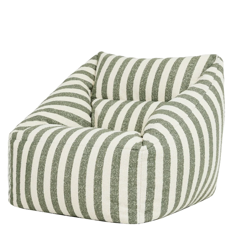 Natalia Bouclé-Sessel im Streifen-Design – Olivgrün