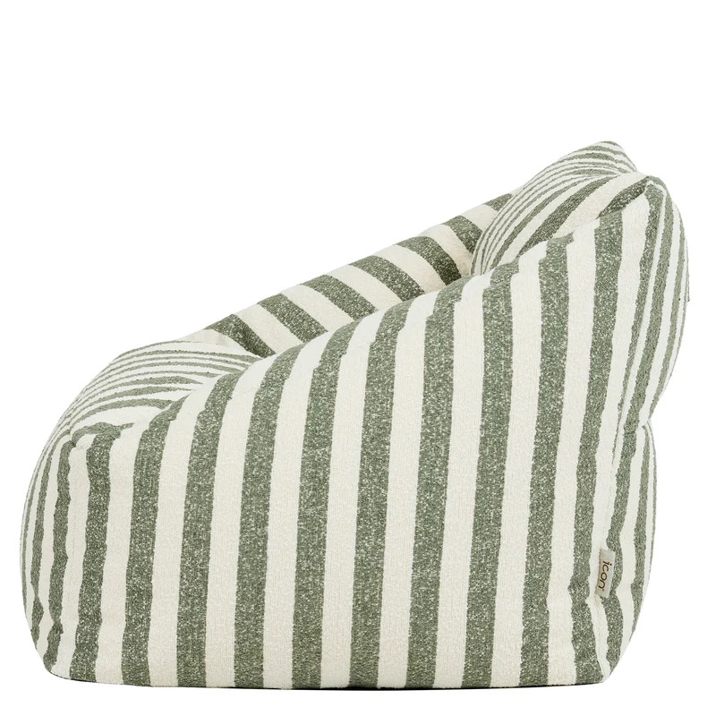Natalia Bouclé-Sessel im Streifen-Design – Olivgrün
