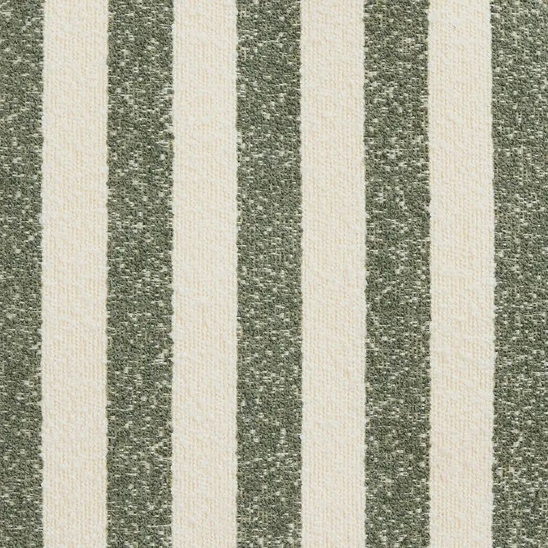 Amara Bouclé-Fußhocker mit Streifenmuster, quadratisch - Olivgrün