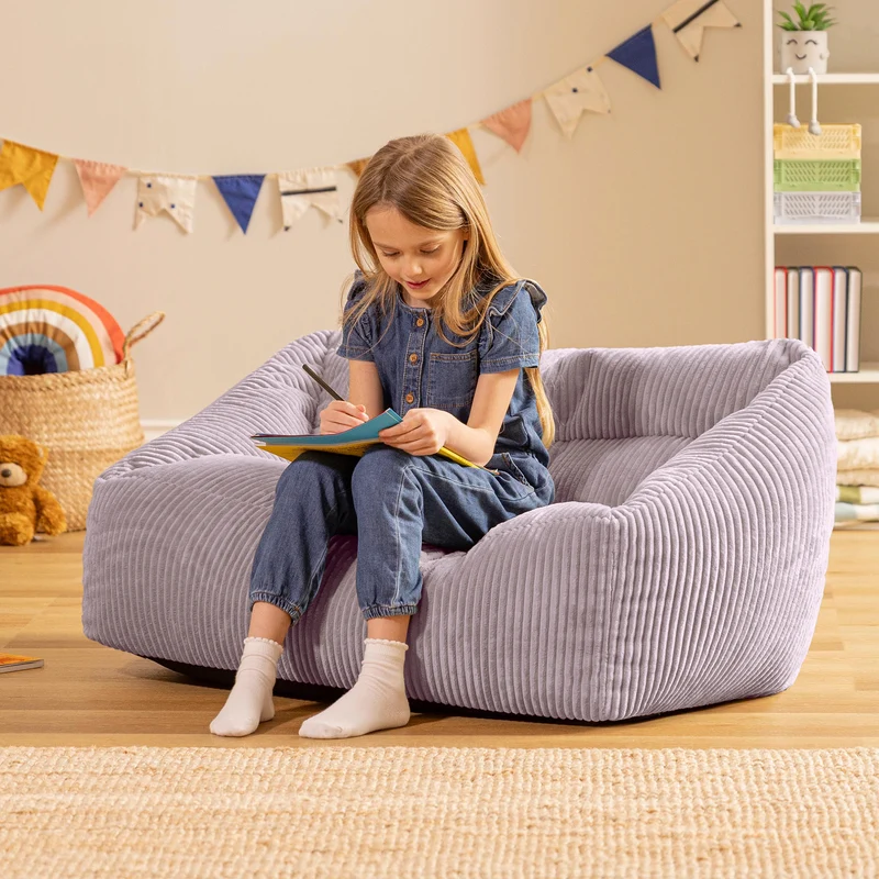 Cecilia Cord Sitzsack-Sofa für Kinder - Lavendel