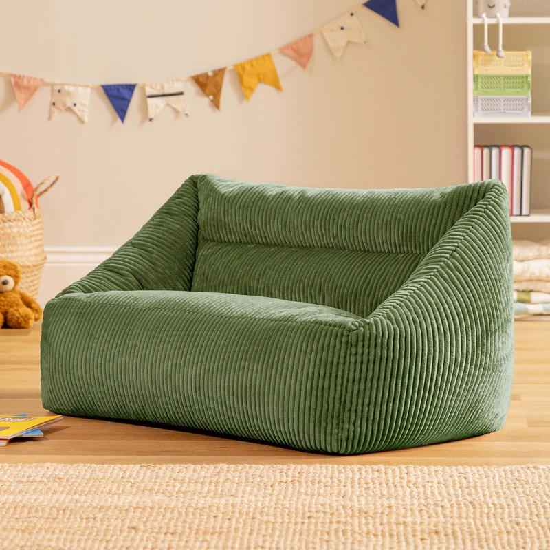 Cecilia Cord Kindersitzsack-Sofa – Salbeigrün