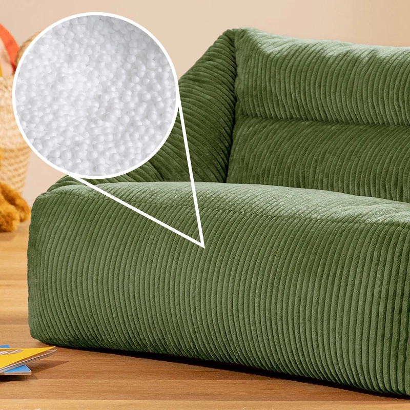 Cecilia Cord Kindersitzsack-Sofa – Salbeigrün