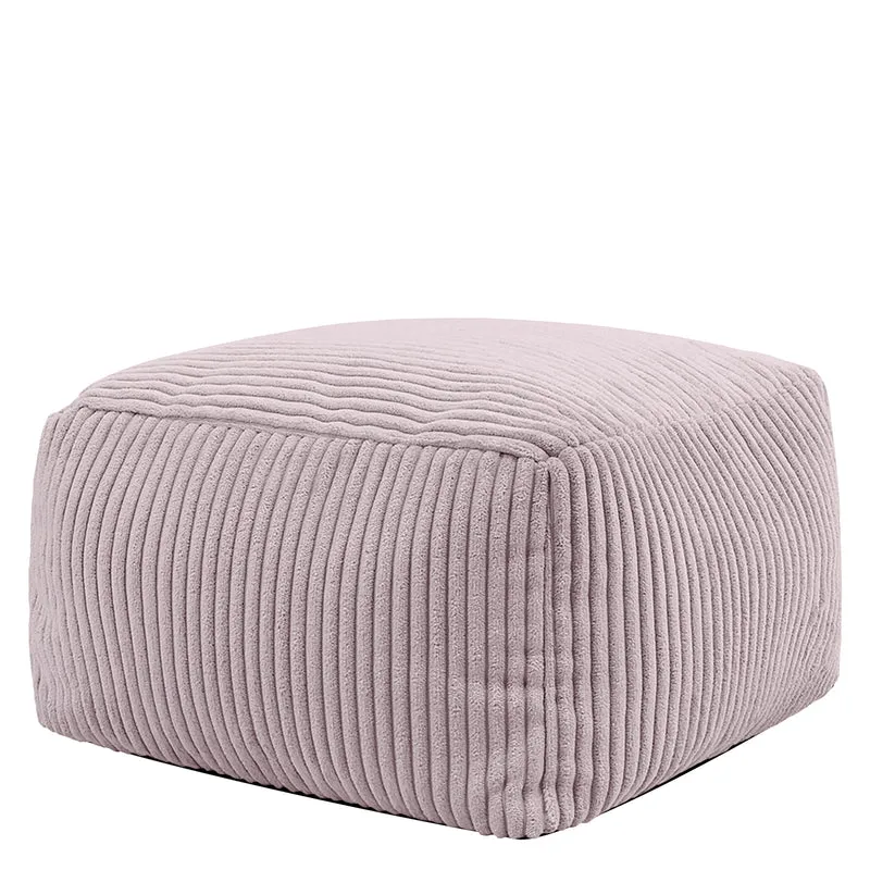Amara Cord Quadratischer Fußhocker – Lavendel