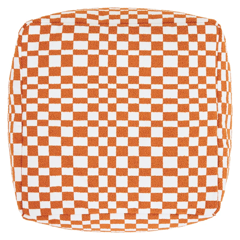 Amara Schachbrett-Fußhocker – Orange