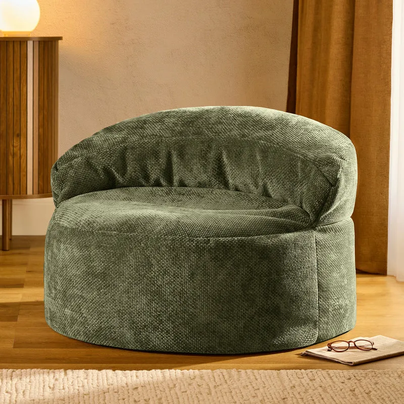 Orb Chenille Akzentstuhl Sitzsack - Olivgrün