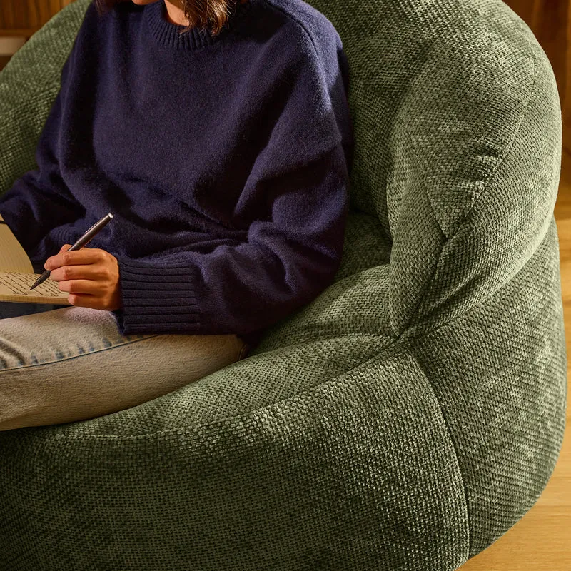 Orb Chenille Akzentstuhl Sitzsack - Olivgrün
