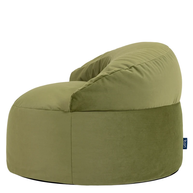 Orb Samt Akzentstuhl Bean Bag – Olivgrün
