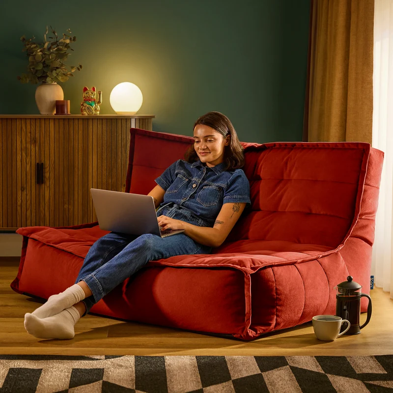 Kota Samt Sofa Sitzsack - Würziges Terrakotta