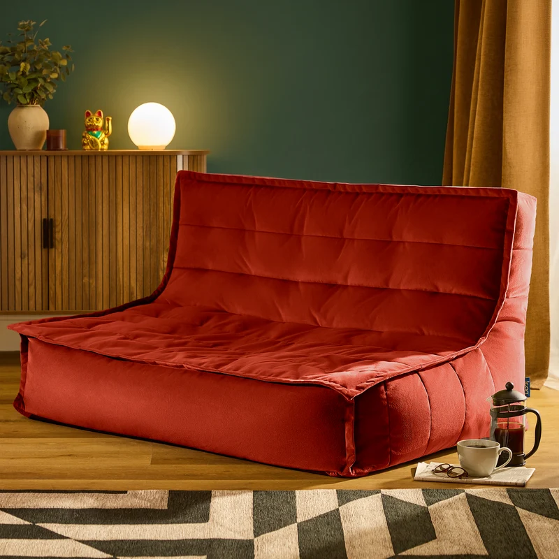 Kota Samt Sofa Sitzsack - Würziges Terrakotta