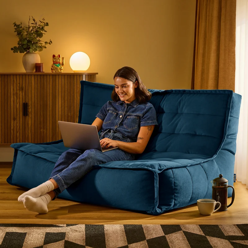 Kota Samtsofa Sitzsack - Tintenblau