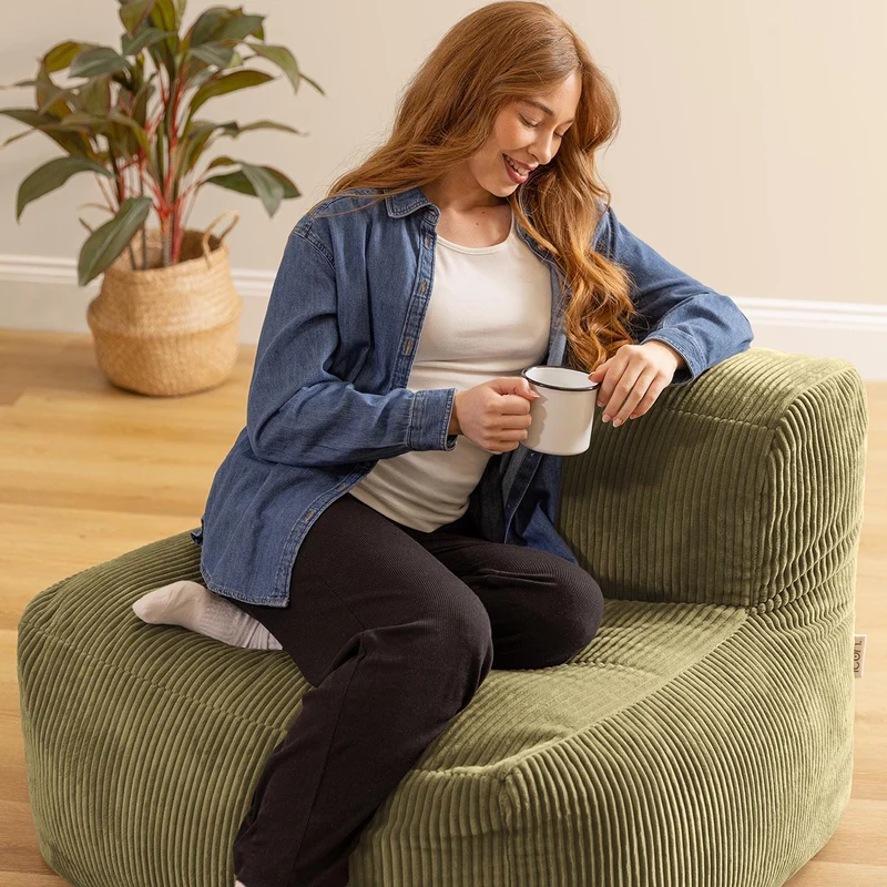 Zen Modularer Sessel, Jumbo Cord, Salbeigrün