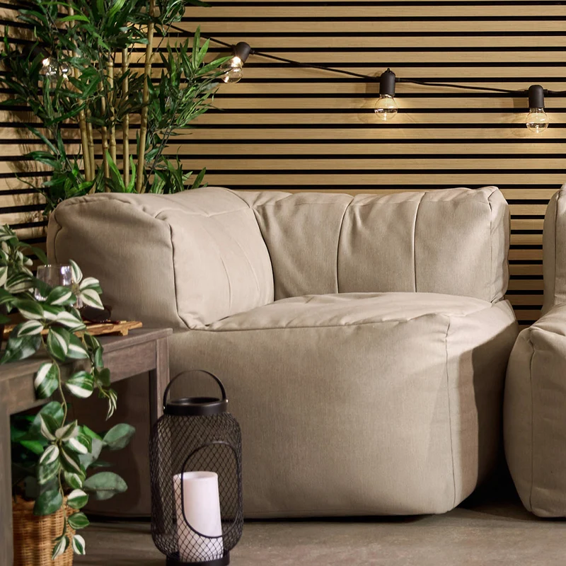 Zen Modulares Eckelement, Olefin, Steingrau