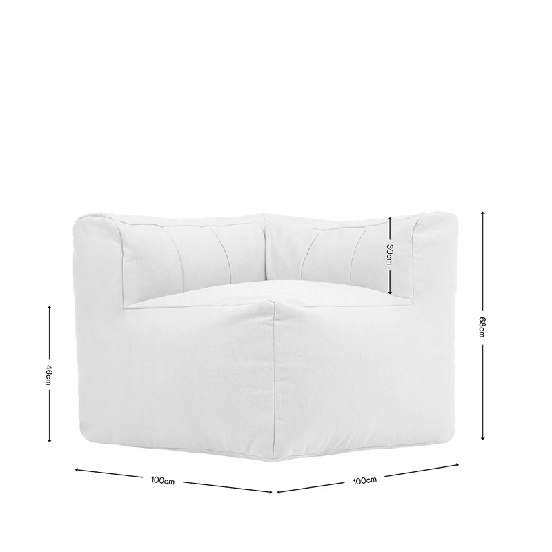 Zen Modulares Eckelement, Olefin, Steingrau