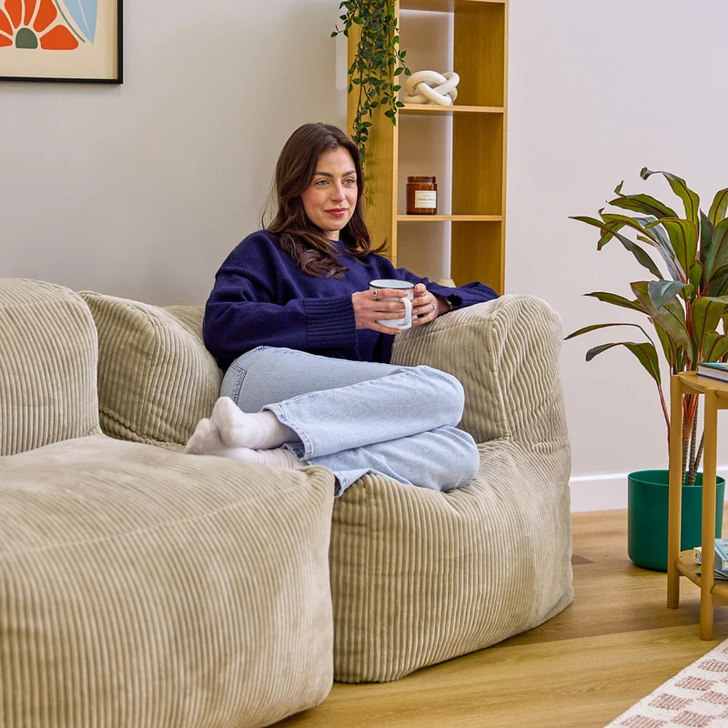 Zen Modulares Eckelement, Jumbo Cord, Natur