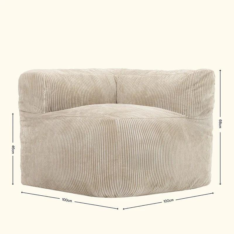 Zen Modulares Eckelement, Jumbo Cord, Natur