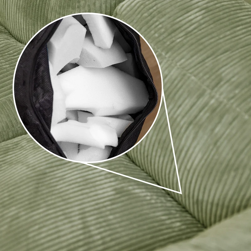 Zen Modulares Eckelement, Jumbo Cord, Salbeigrün