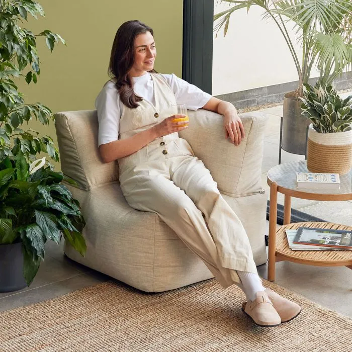 Noa Modularer Sitzsack-Sofa, Outdoor-Gewebe, Naturfarbe