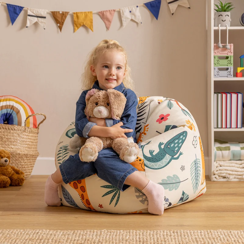 Kinder-Tier-Safari-Muster-Sitzsack – Klassik