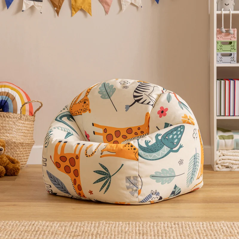 Kinder-Tier-Safari-Muster-Sitzsack – Klassik