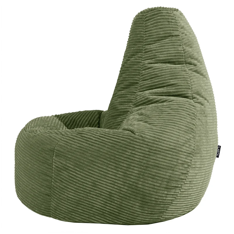 Dalton XL Cord-Sitzsack mit Liegefunktion – Salbeigrün