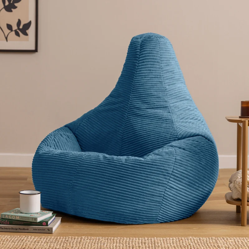 Dalton XL Cord-Sitzsack mit Relaxfunktion – Denimblau