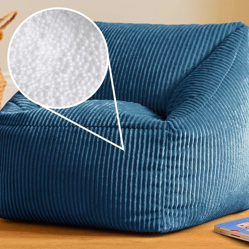 Kinder-Sitzsack Natalia Cord Sessel - Denim-Blau