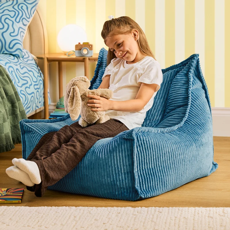 Kids Alto Cord Sitzsack - Denim Blau